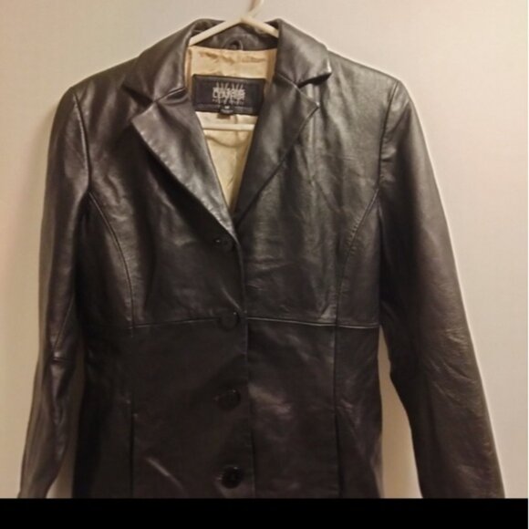 Wilsons Leather Pelle Studio Trench Style Peacoat Jacket (Size M-L - Picture 2 of 10